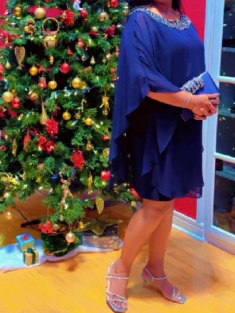Elegant Party Dress Navy Blue